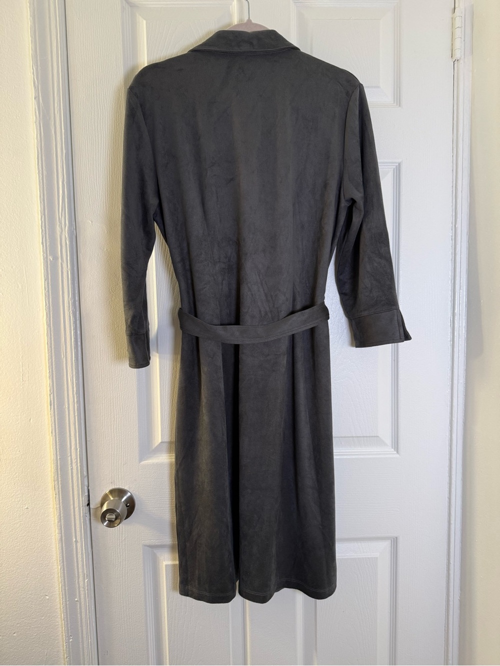 J. McLaughlin Charcoal Button-Front Dress with Tie Belt - Picture 5 of 8